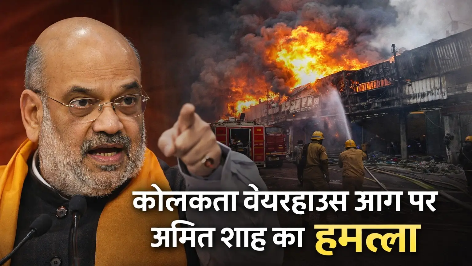 कोलकाता वेयरहाउस आग पर अमित शाह का हमला: ममता सरकार पर आरोप, ‘कवर-अप’ का दावा