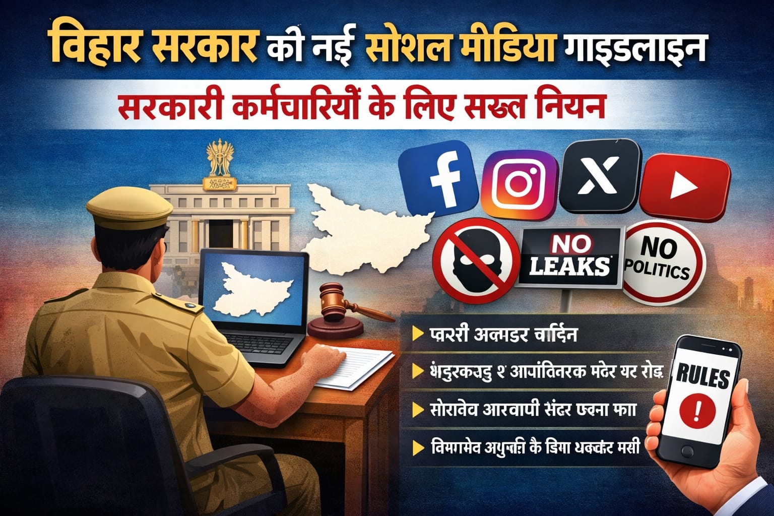 बिहार में सरकारी कर्मचारियों के लिए सोशल मीडिया पर सख्ती, कैबिनेट से नई गाइडलाइन मंजूर