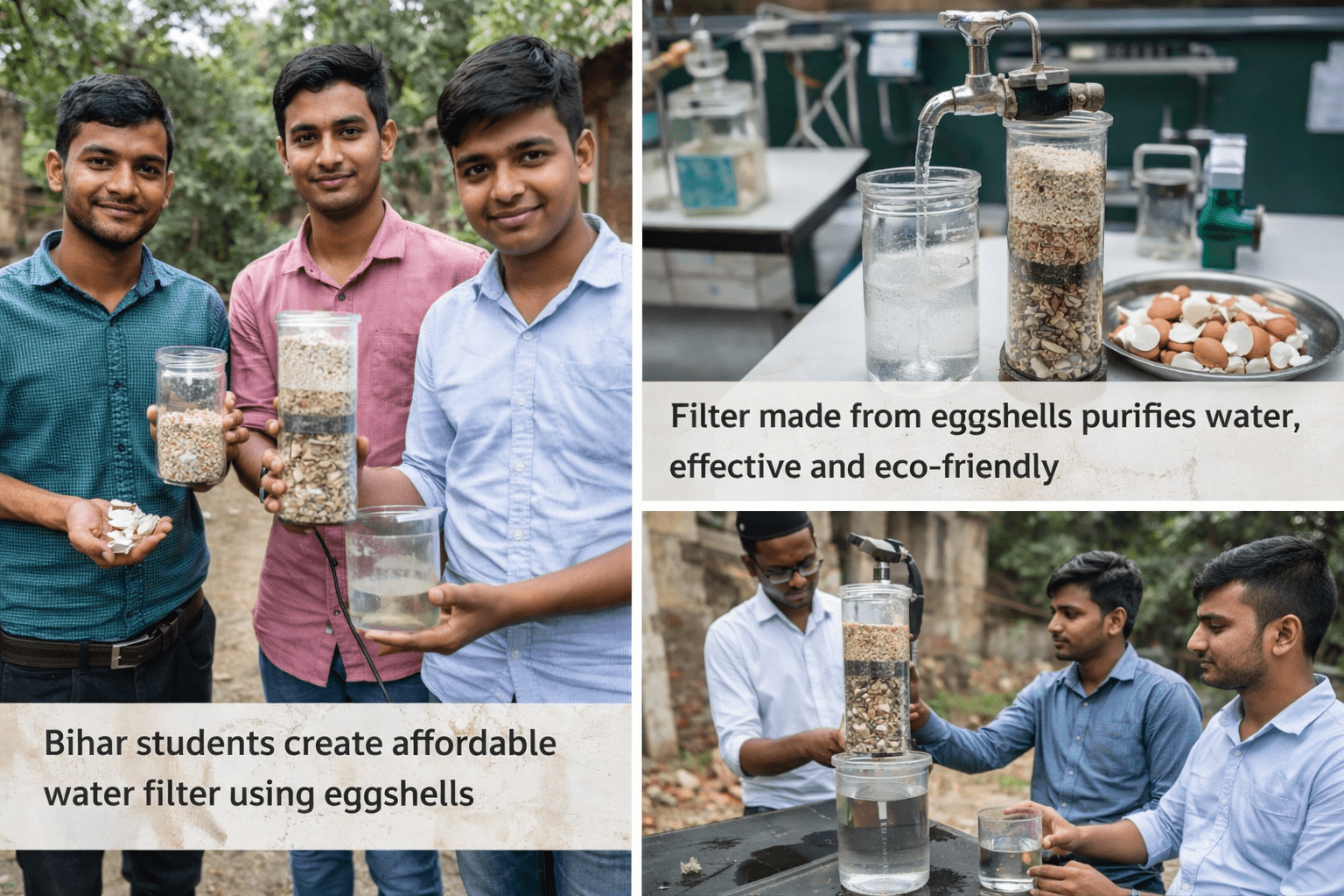 एक्यू वैज्ञानिकों का अनोखा नवाचार: अंडे के छिलकों से तैयार किया पानी साफ करने वाला स्मार्ट फिल्टर