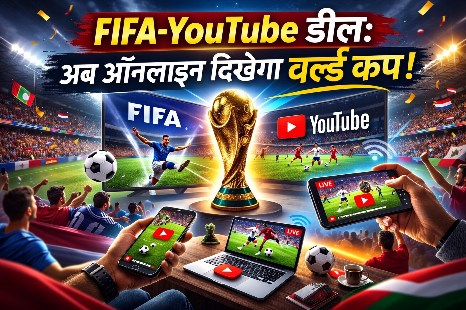 FIFA और YouTube के बीच ऐतिहासिक समझौता, अब डिजिटल प्लेटफॉर्म पर दिखेगा वर्ल्ड कप का रोमांच