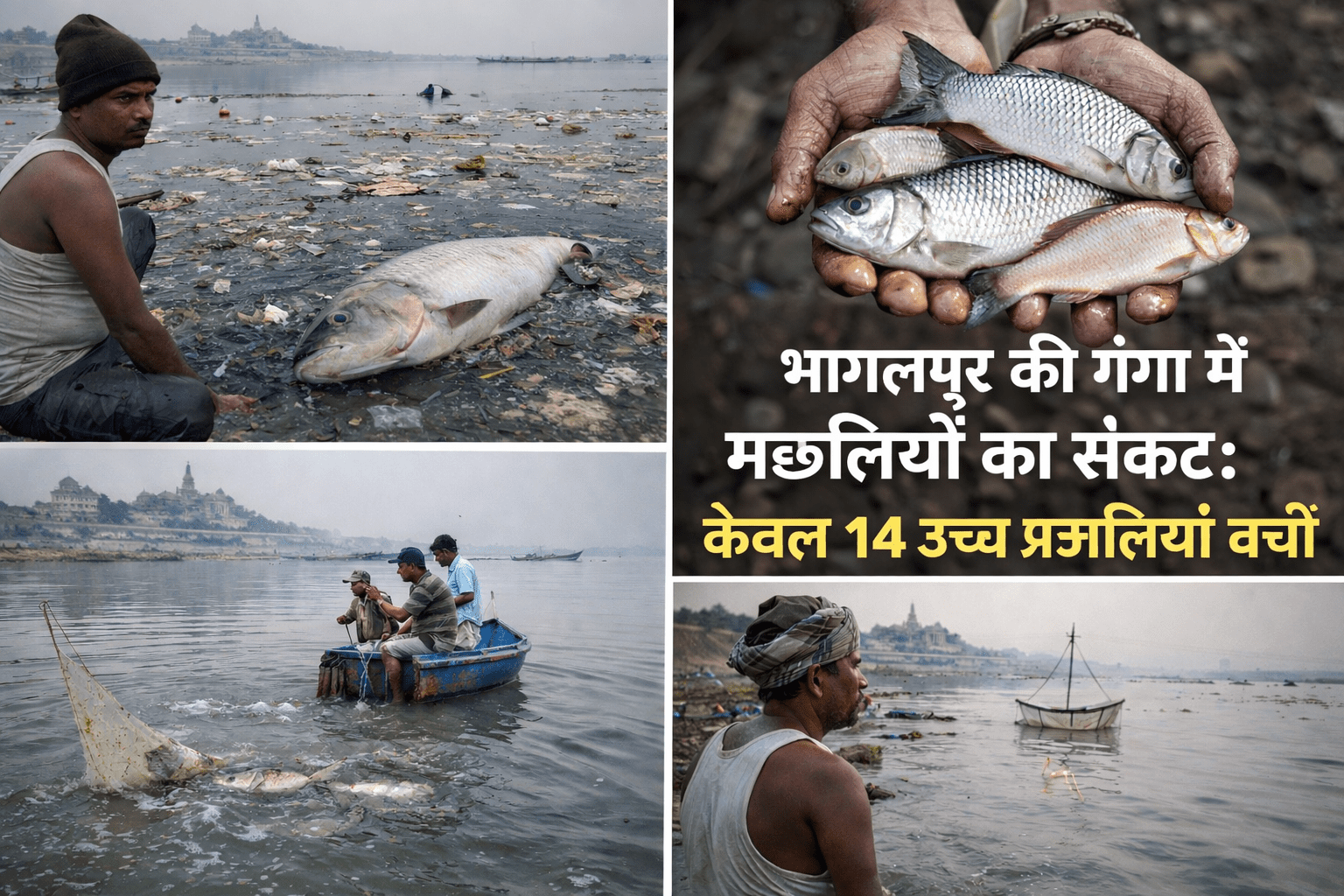 भागलपुर की गंगा में मछलियों की घटती संख्या पर चिंता, सिर्फ 14 उच्च प्रजातियां बचीं