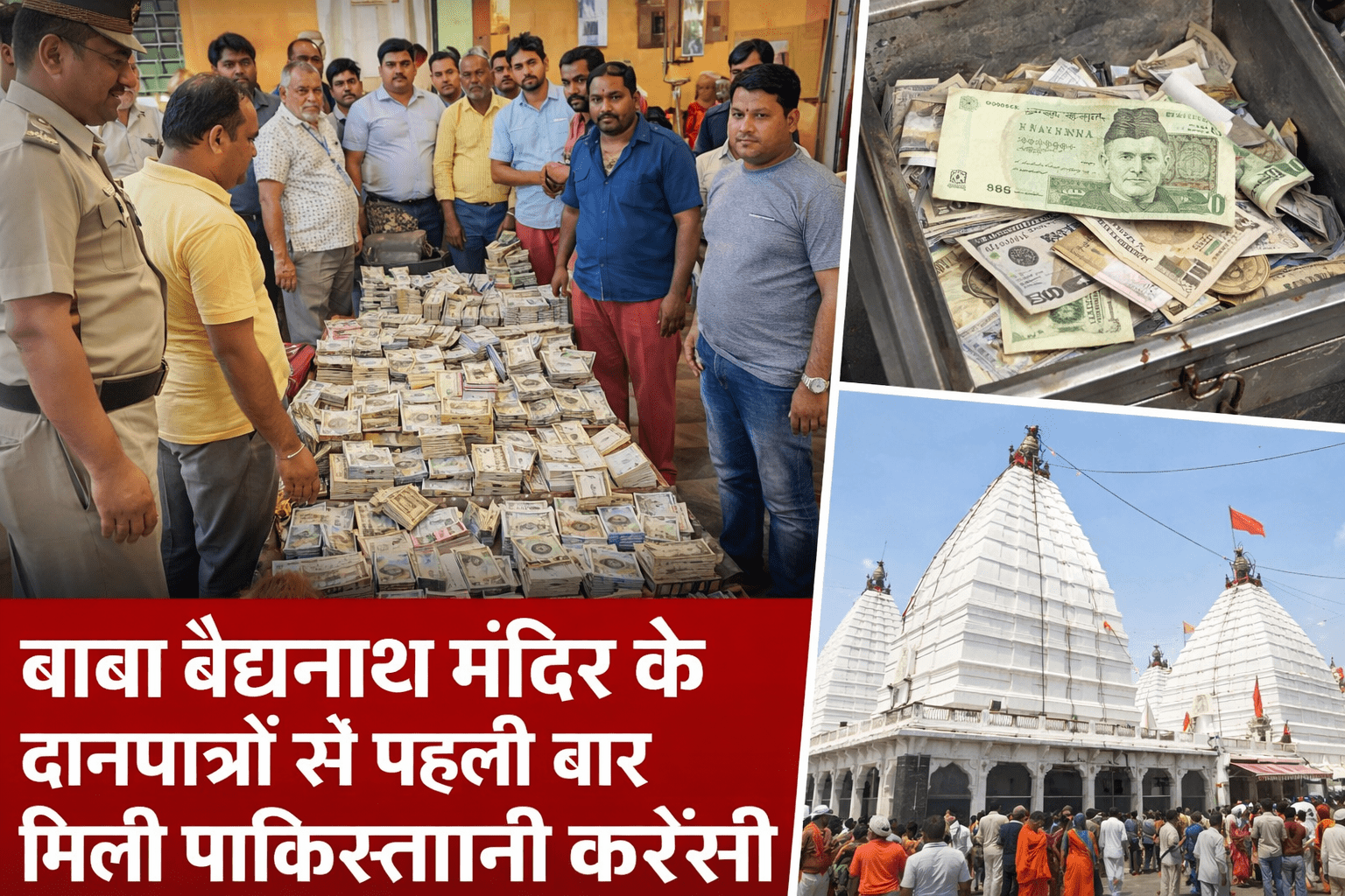 बाबा बैद्यनाथ मंदिर के दानपात्रों में पहली बार मिली पाकिस्तानी करेंसी, बढ़ी सुरक्षा चिंता