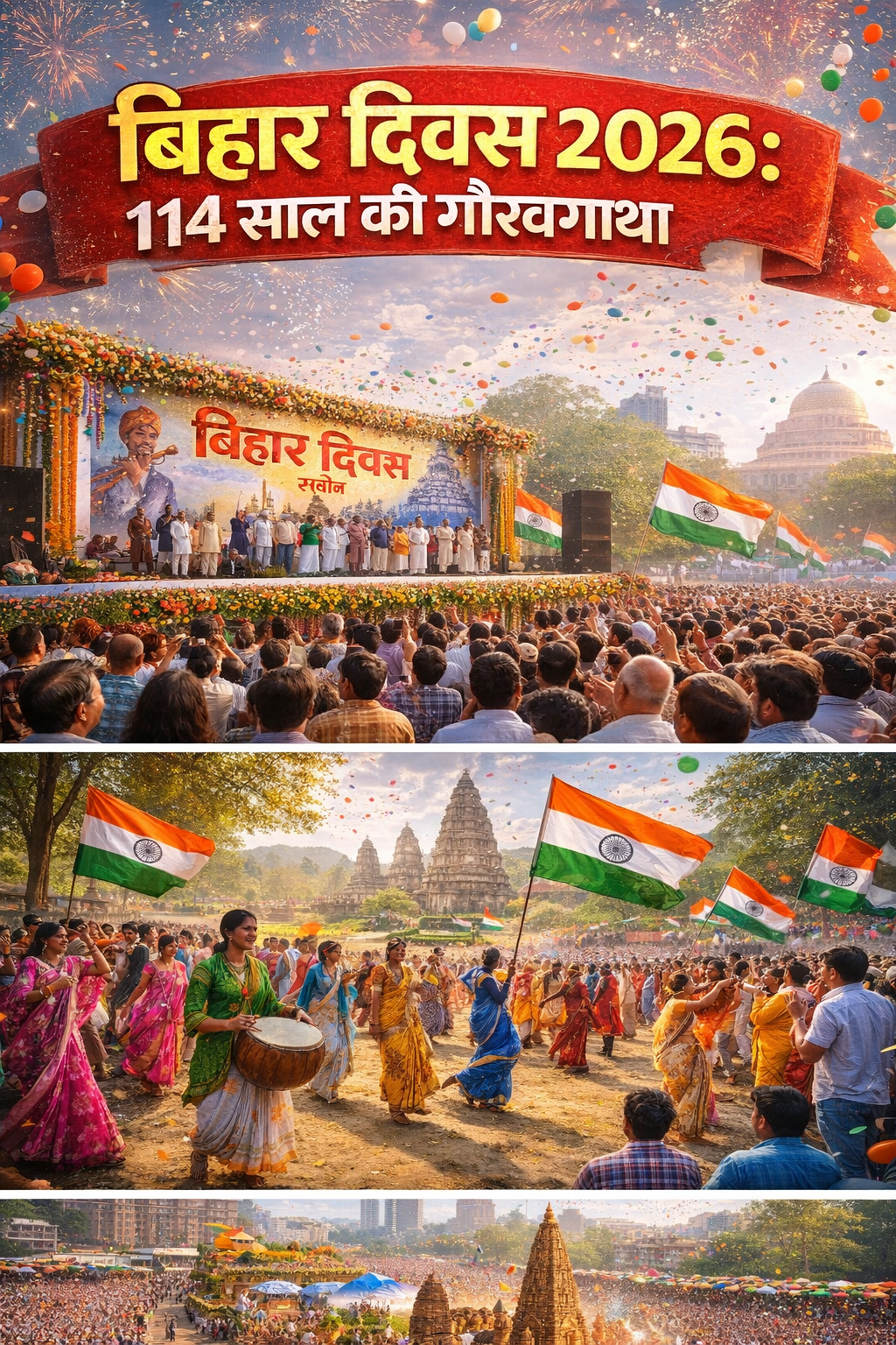 बिहार दिवस: विकास और विरासत के साथ आगे बढ़ता राज्य, 114 वर्षों की गौरवगाथा