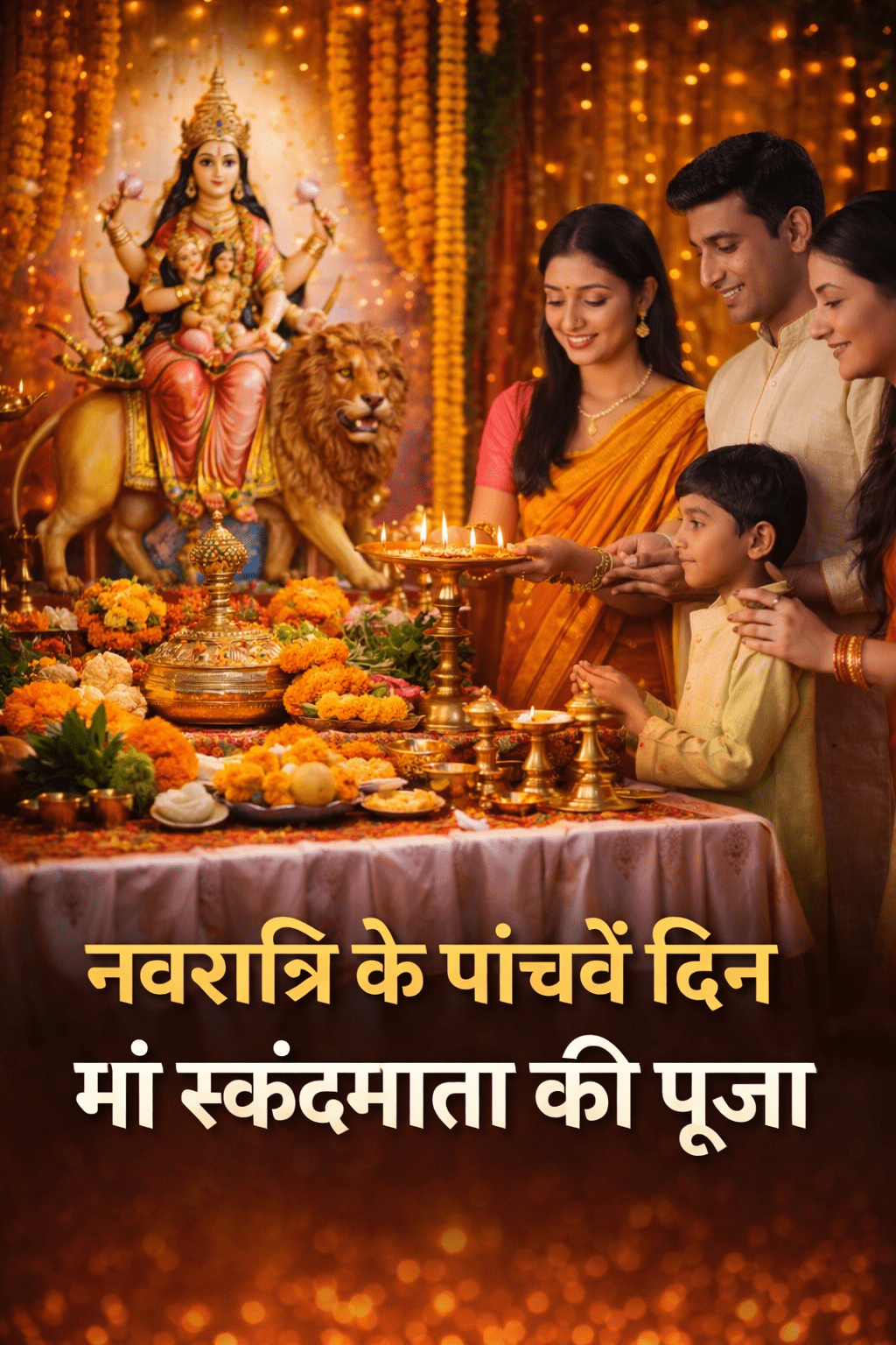 नवरात्रि का पांचवां दिन: स्कंदमाता की पूजा से मिलती है शक्ति और ममता का आशीर्वाद