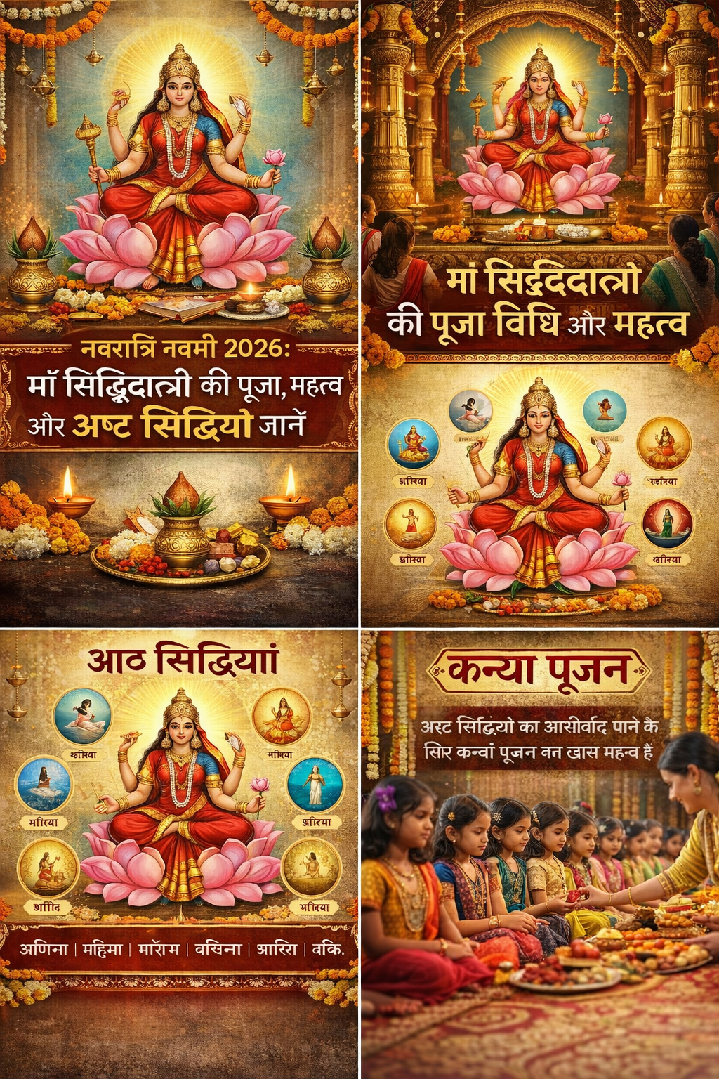 नवमी पर मां सिद्धिदात्री की पूजा: भक्ति, शक्ति और सिद्धियों का संगम