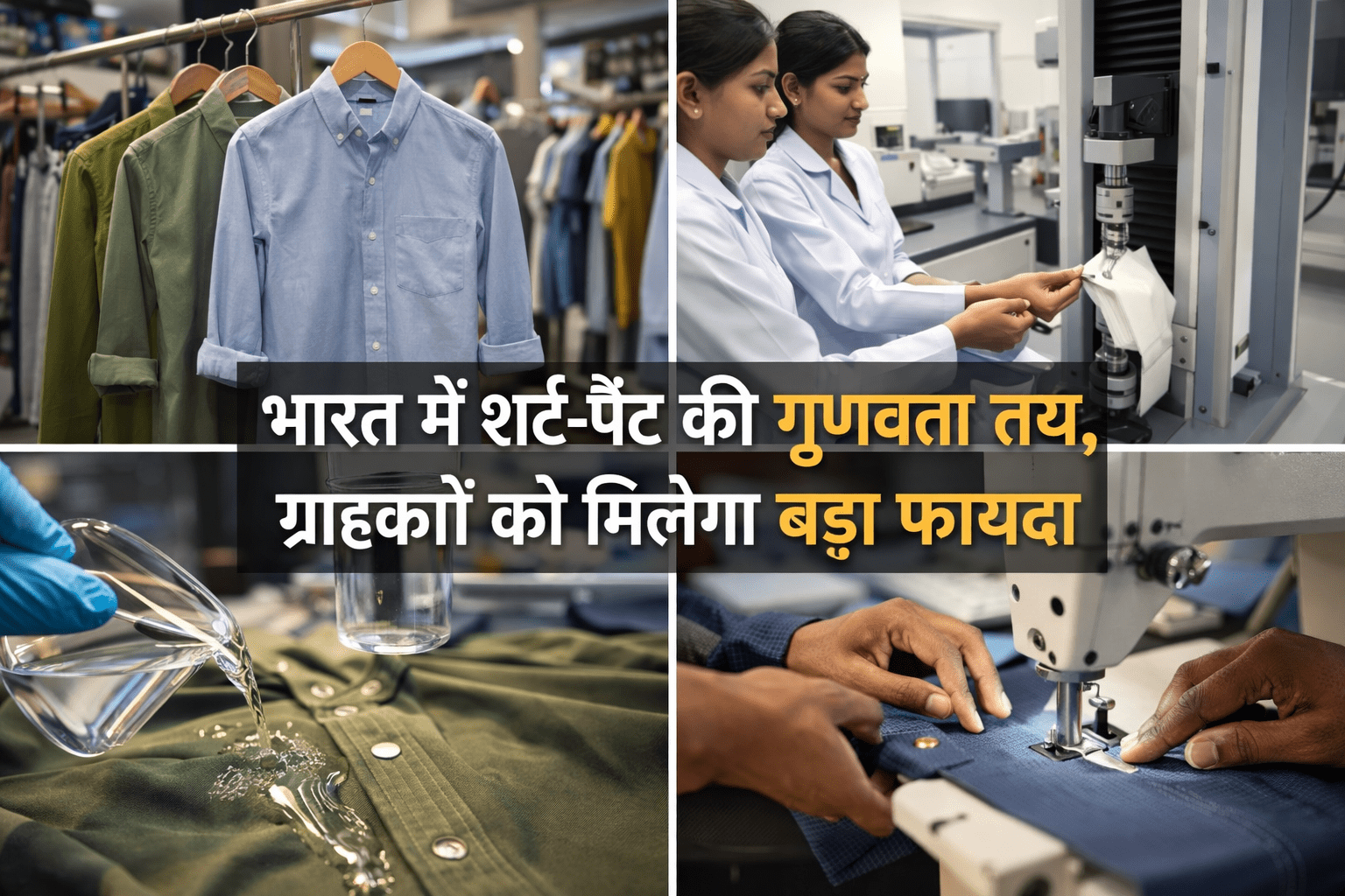 देश में शर्ट-पैंट की गुणवत्ता तय: ग्राहकों को मिलेगा भरोसा और बेहतर कपड़े