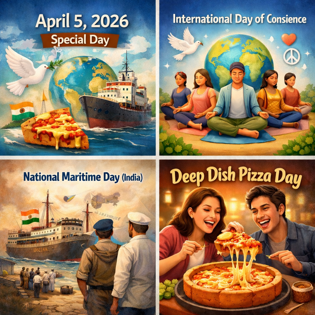 आज का खास दिन: 5 अप्रैल – शांति, समुद्री इतिहास और खुशियों का अनोखा संगम