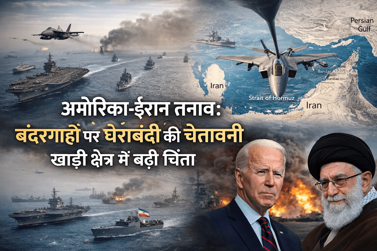 अमेरिका-ईरान तनाव बढ़ा: बंदरगाहों पर घेराबंदी की चेतावनी, खाड़ी क्षेत्र में चिंता गहराई