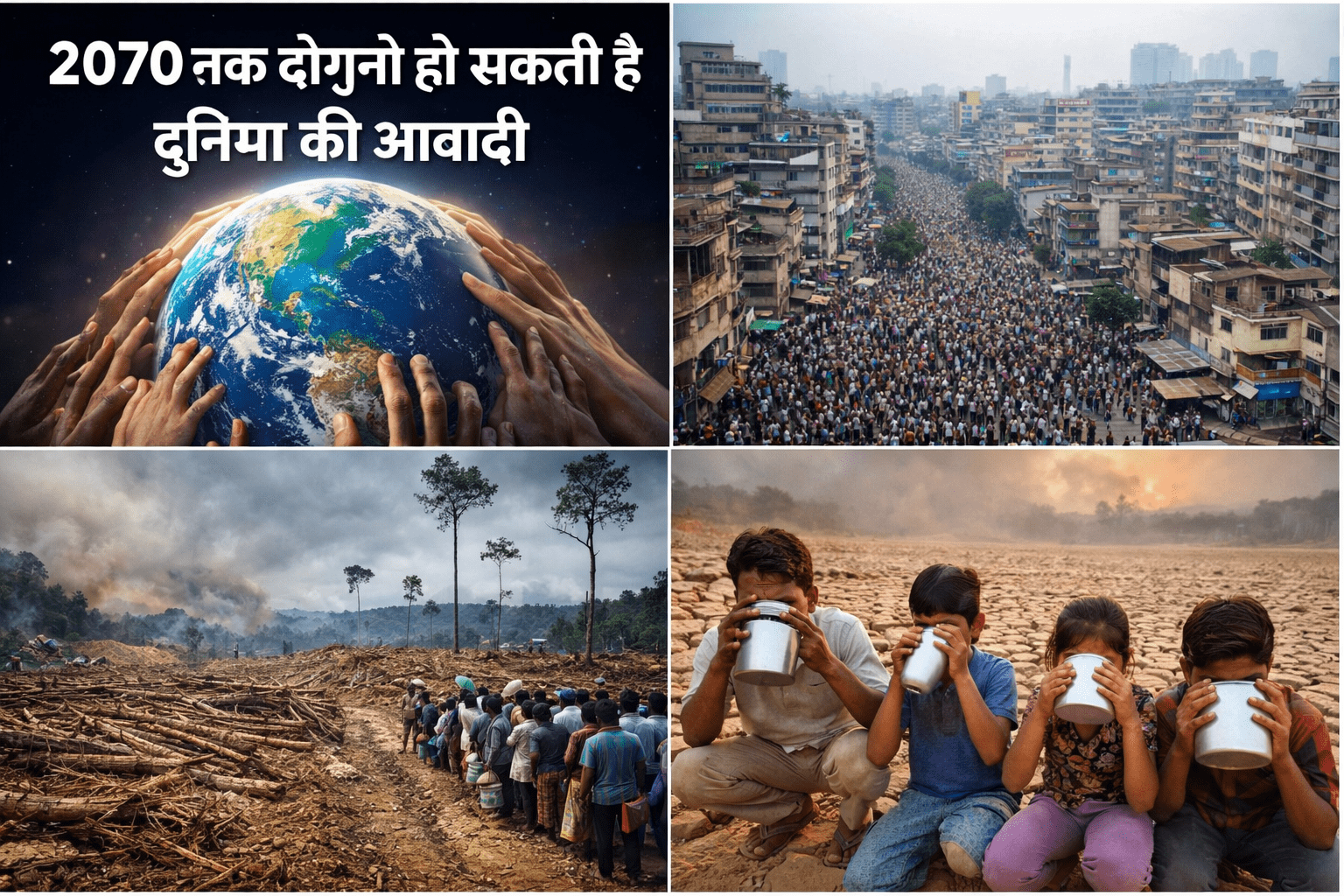 दुनिया की आबादी पर बढ़ता दबाव: 2070 तक दोगुनी हो सकती है जनसंख्या