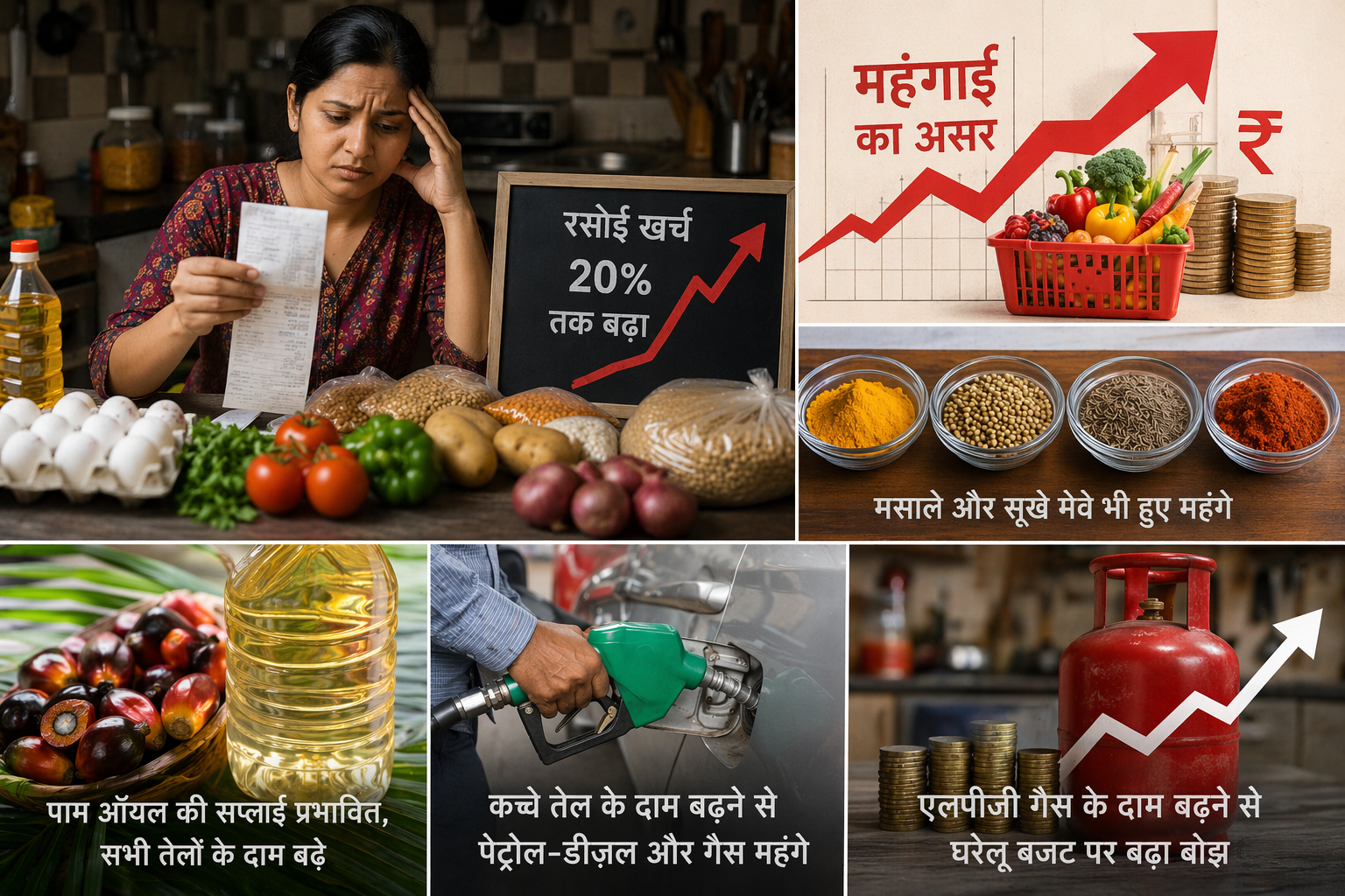 पश्चिम एशिया संकट का असर: भारत में रसोई खर्च 20% तक बढ़ा, आम परिवारों की जेब पर भारी दबाव