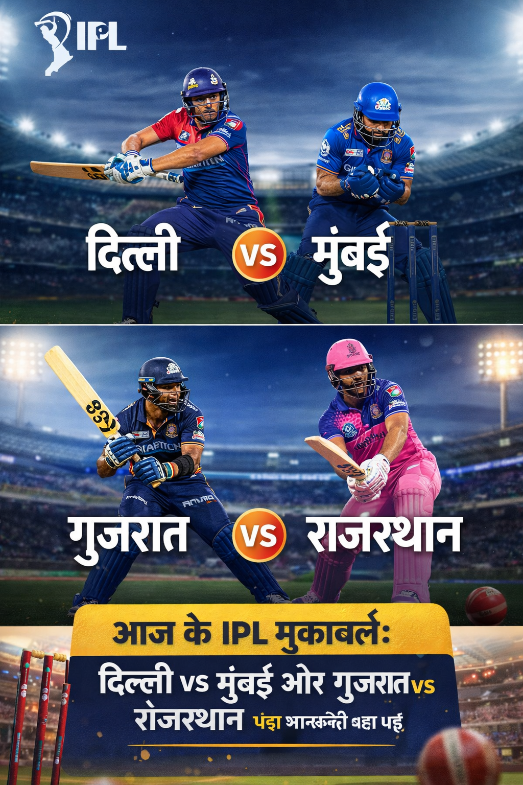 IPL 2026: आज के मुकाबलों पर सबकी नजर, शाम को होगा डबल धमाका