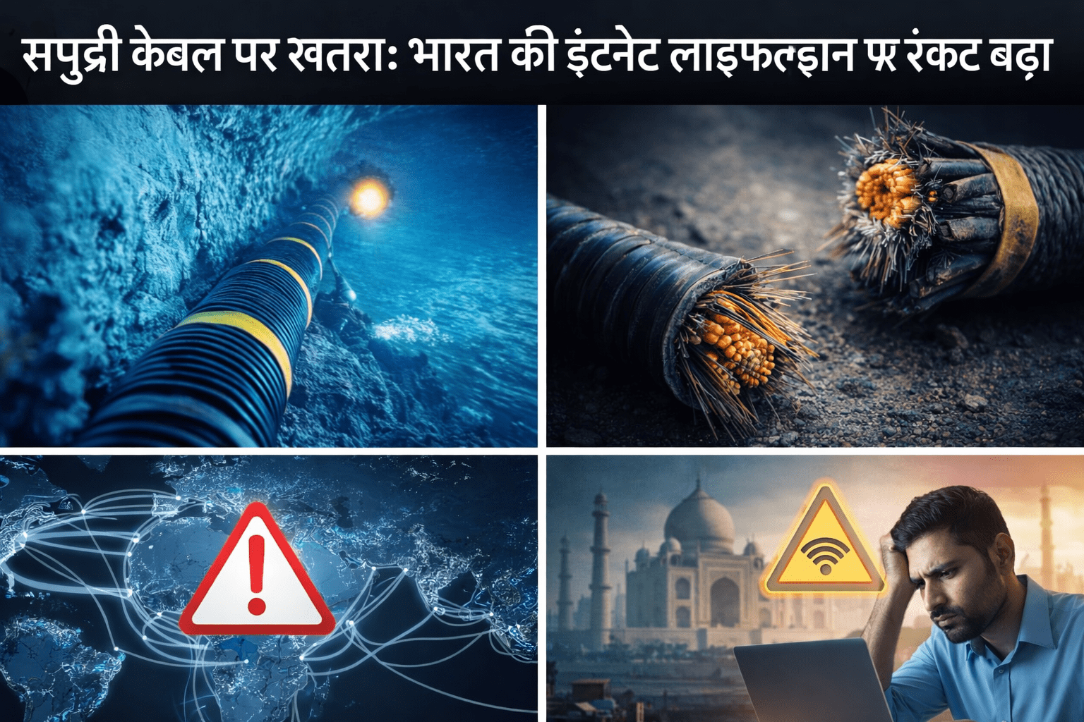 समुद्री केबल पर संकट: भारत की इंटरनेट लाइफलाइन पर बढ़ता खतरा,
